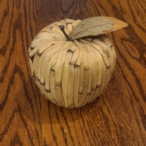 Decorative Apple with Leaf made out of dehydrated bamboo